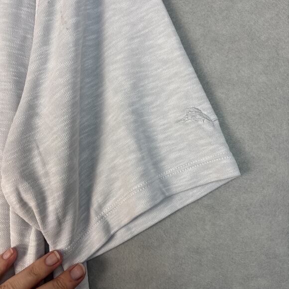 Tommy Bahama Polo Shirt Men's XL Gray Short Sleeve Collared Logo Modal Blend - Picture 4 of 9